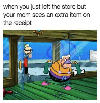 meme SpongeBob tentang kasir