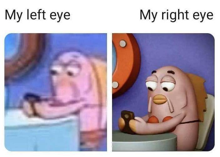 meme SpongeBob tentang kacamata