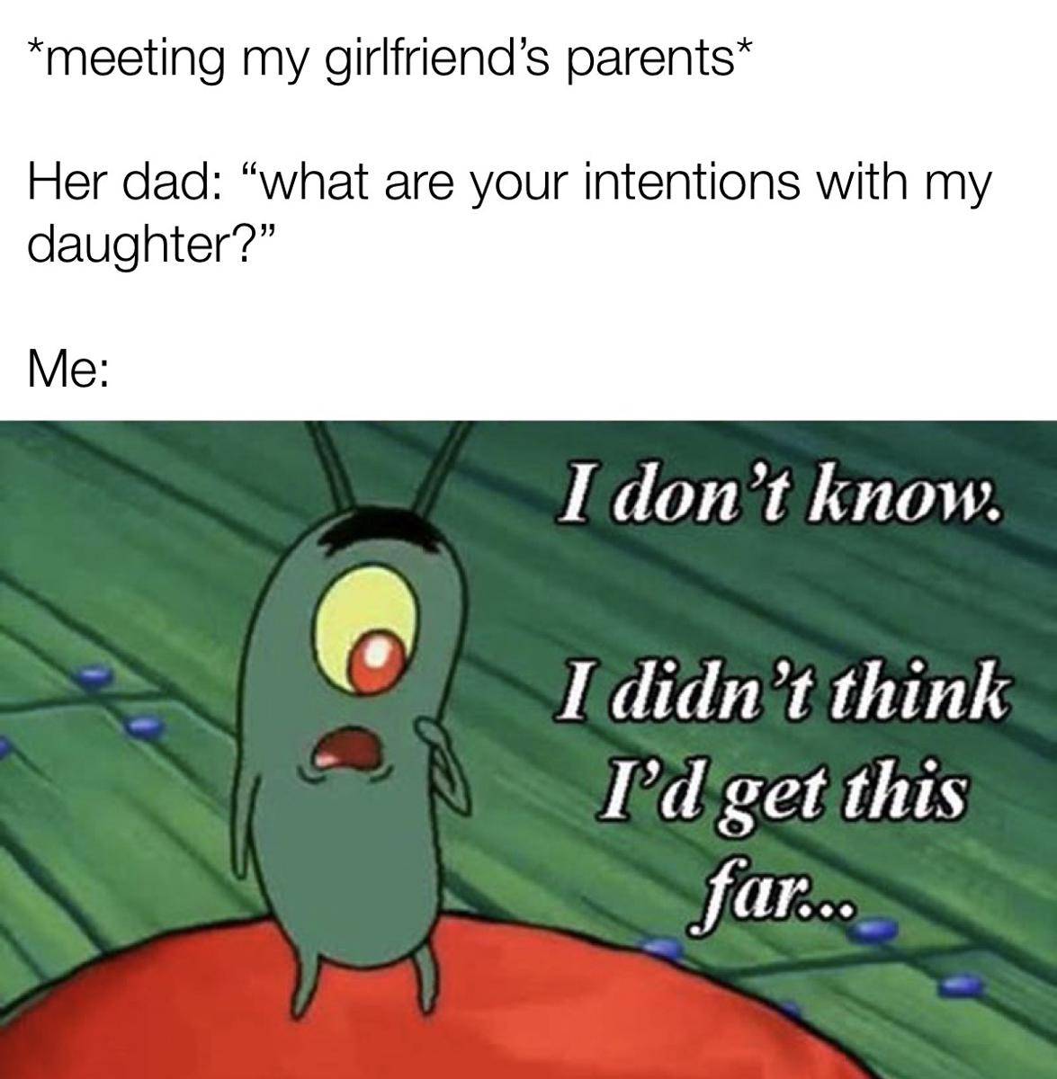 meme SpongeBob tentang pacar cewek