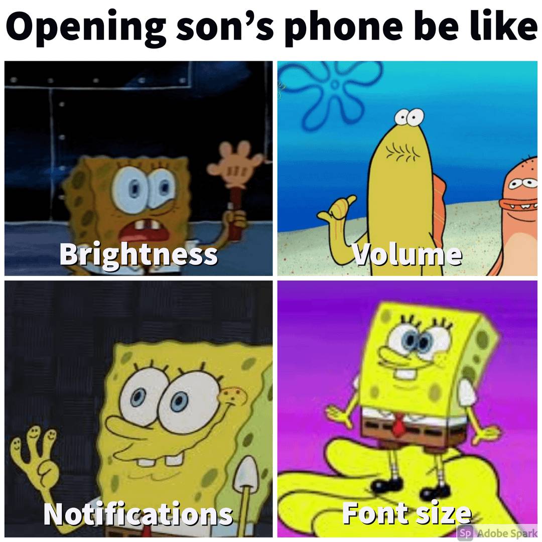 meme SpongeBob tentang HP