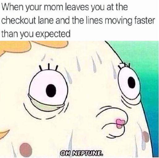 meme SpongeBob tentang kasir