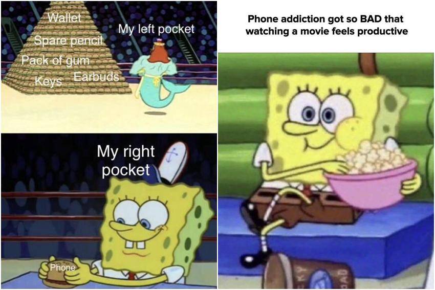 meme SpongeBob tentang HP
