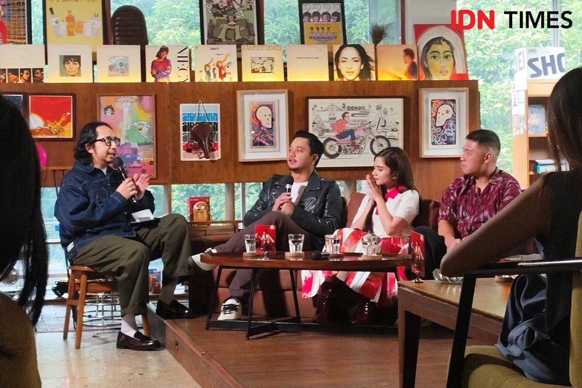 Derby Romero saat media gathering EP "Apakah Kita?" di Houma Jakarta, Rabu (20/8/2025)