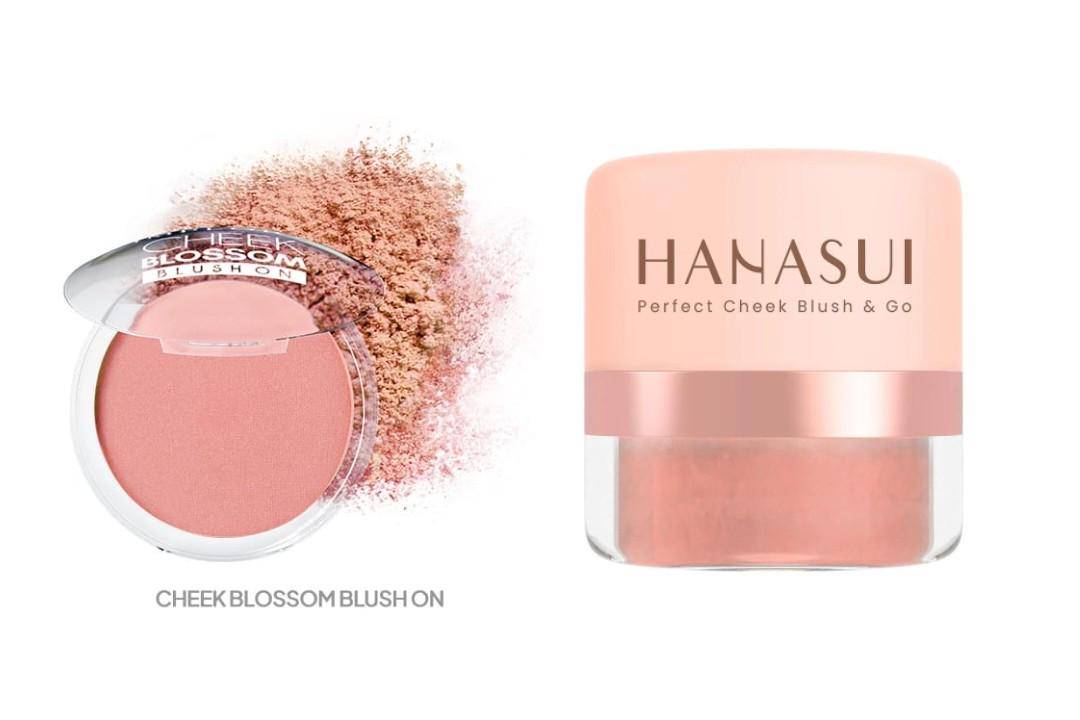 Implora Cheek Blossom Blush On dan Hanasui Perfect Cheek Blush & Go Powder (implora.co.id/Implora Cheek Blossom Blush On | watsons.co.id/Hanasui Perfect Cheek Blush & Go Powder)