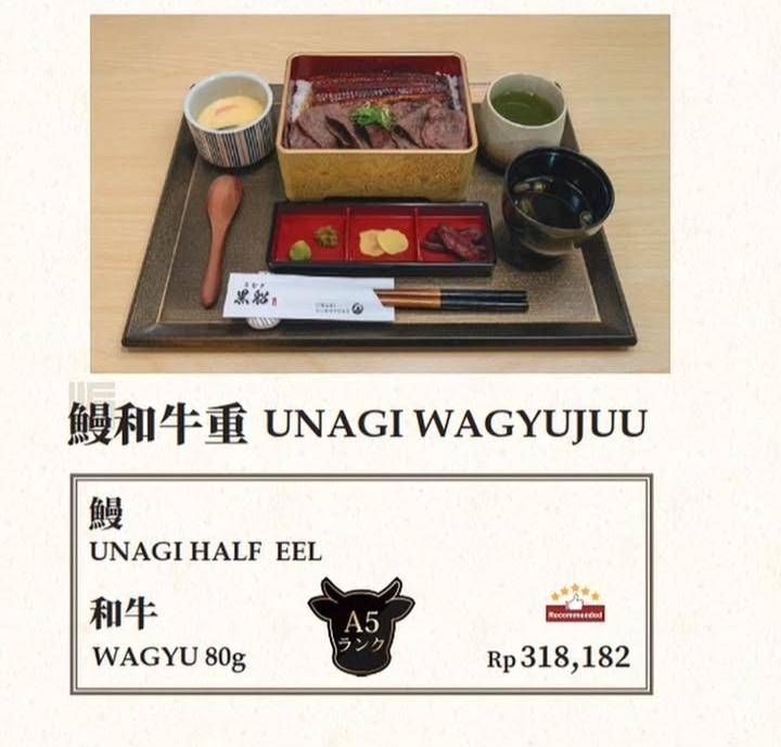 salah satu menu di Unagi Kurofune Jakarta