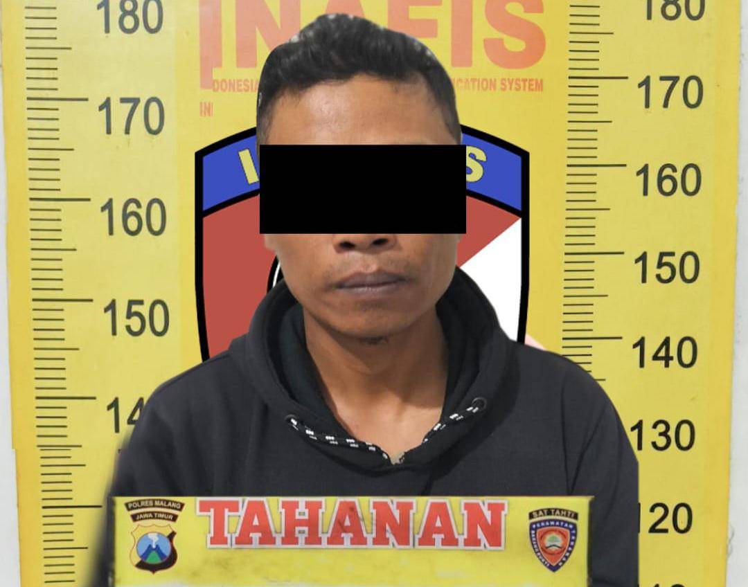Tersangka penjambretan di depan Pasar Tajinan. (Dok. Humas Polres Malang)