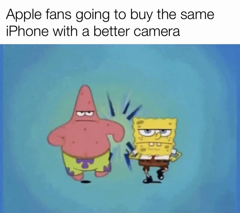 meme SpongeBob tentang pengguna iPhone