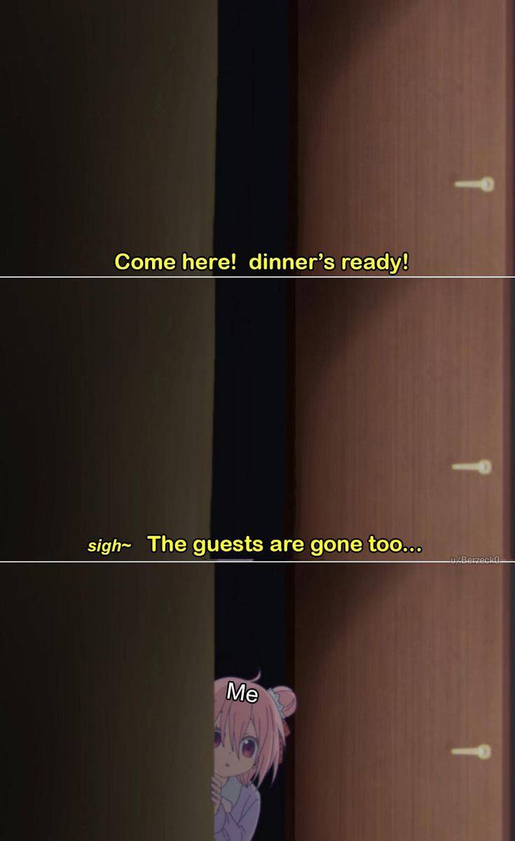 meme anime tentang makan malam