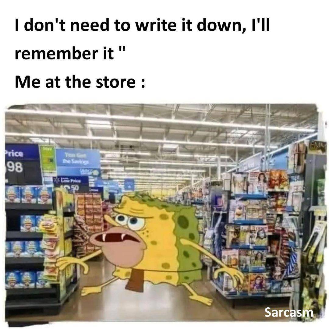 meme SpongeBob tentang toko belanja