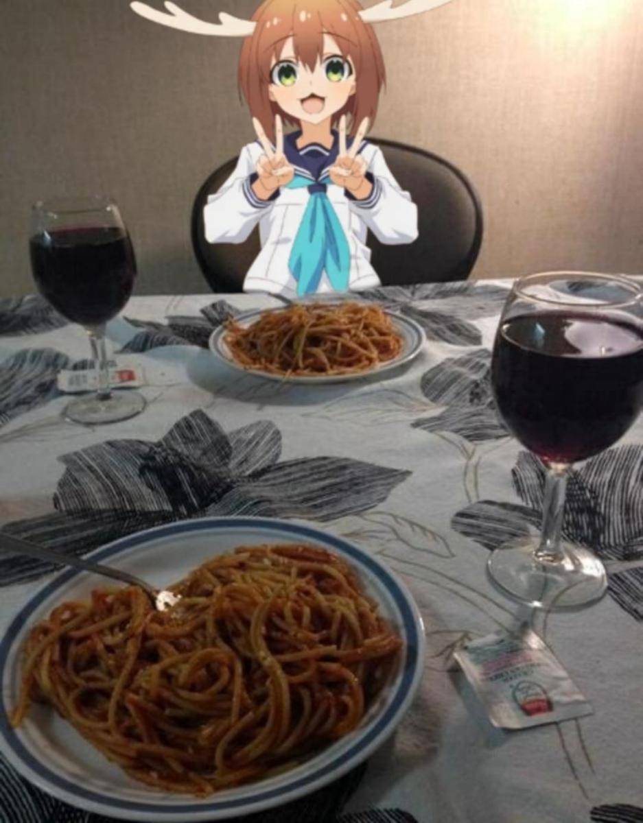 meme anime tentang makan malam
