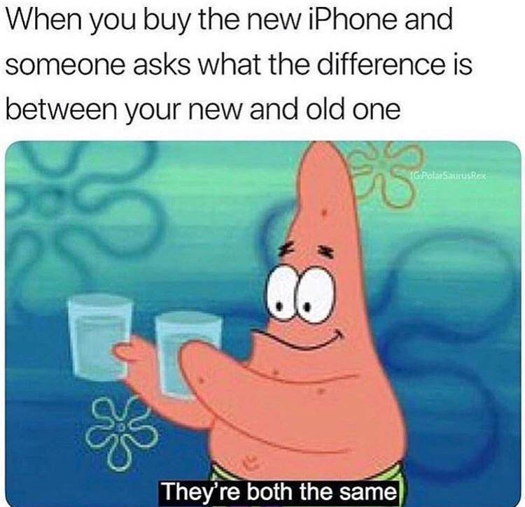 meme SpongeBob tentang pengguna iPhone