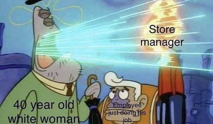 meme SpongeBob tentang toko belanja