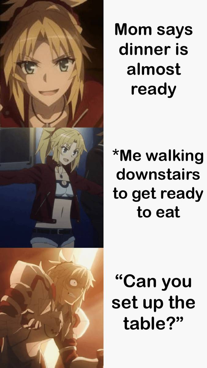 meme anime tentang makan malam