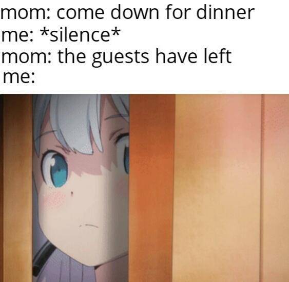 meme anime tentang makan malam