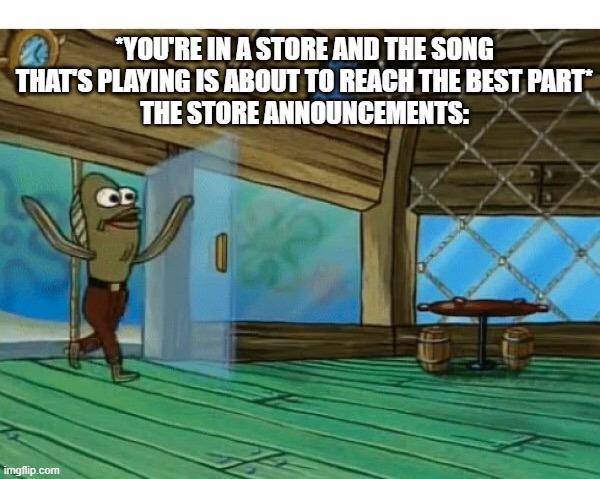 meme SpongeBob tentang toko belanja