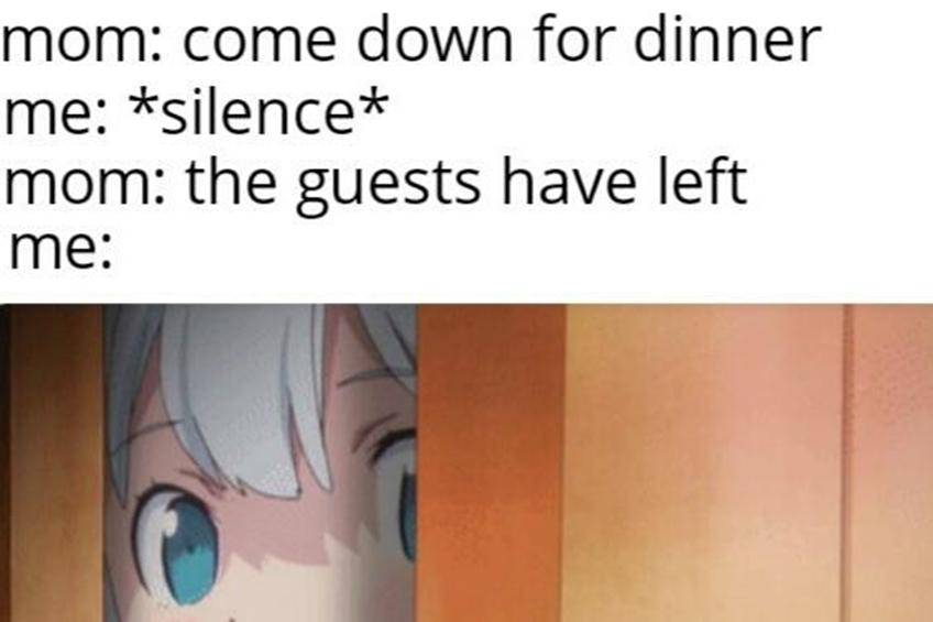 meme anime tentang makan malam