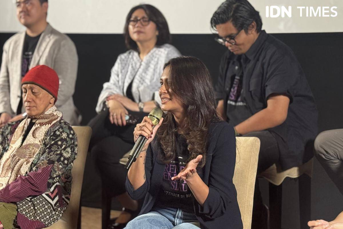 cast film Perempuan Pembawa Sial pada Rabu (20/8/2025) (IDN Times/Elizabeth Chiquita)