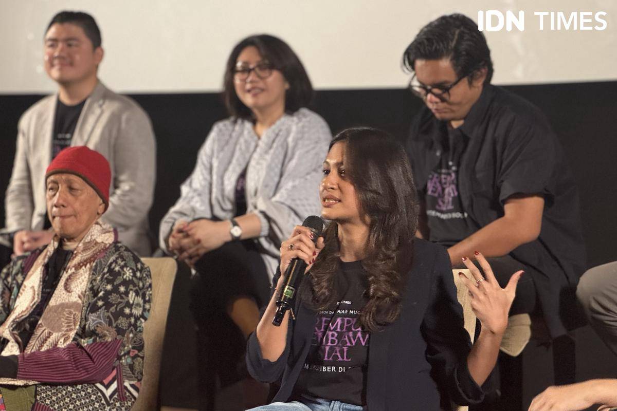 cast film Perempuan Pembawa Sial pada Rabu (20/8/2025) (IDN Times/Elizabeth Chiquita)