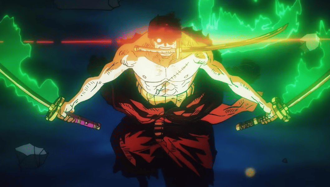 Jurus Santoryu dari anime One Piece (1999) (dok. Toei Animation)