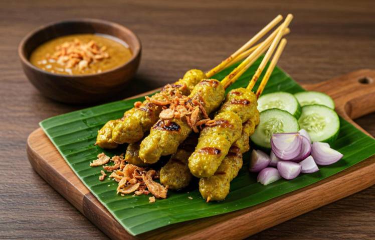 ilustrasi sate lilit ayam