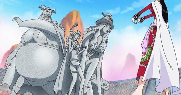 Marguerite dan kedua temannya diubah jadi batu - One Piece