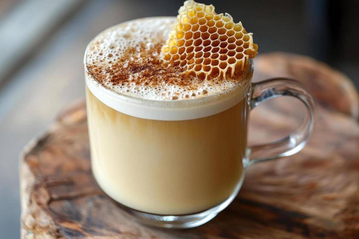 ilustrasi honeycomb latte