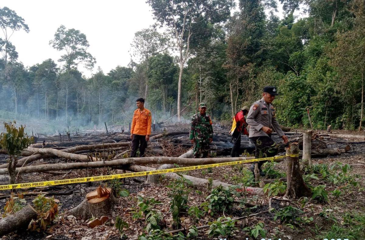 Kondisi lahan di Muba yang terbakar usai dilakukan pemadaman. (Dok. BPBD Muba)