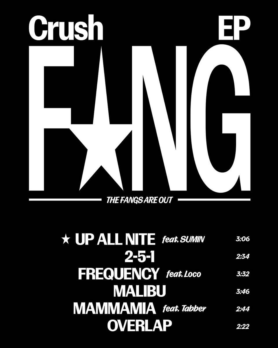 poster tracklist album FANG dari Crush
