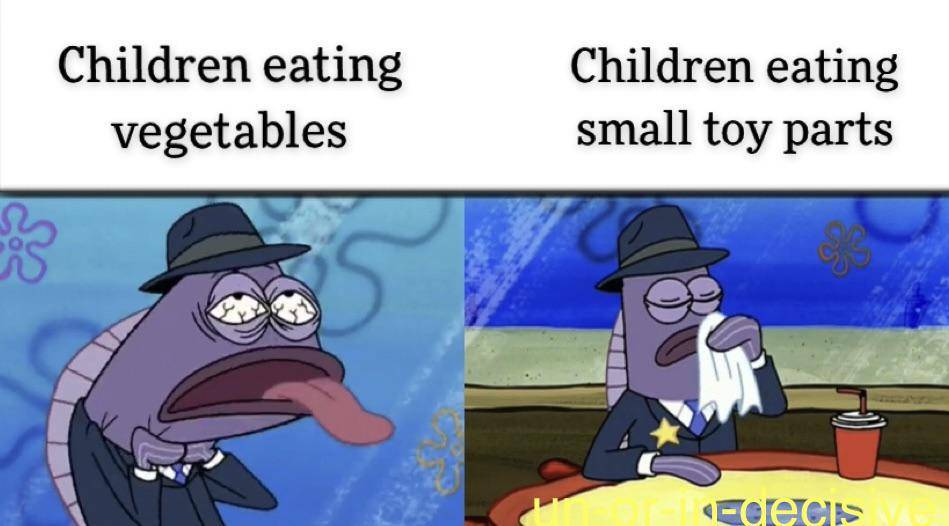 meme SpongeBob tentang makan sayur