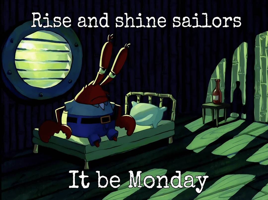 meme SpongeBob tentang bangun tidur