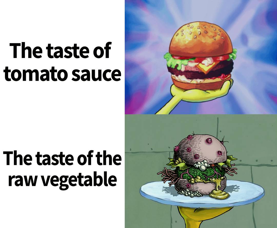meme SpongeBob tentang makan sayur