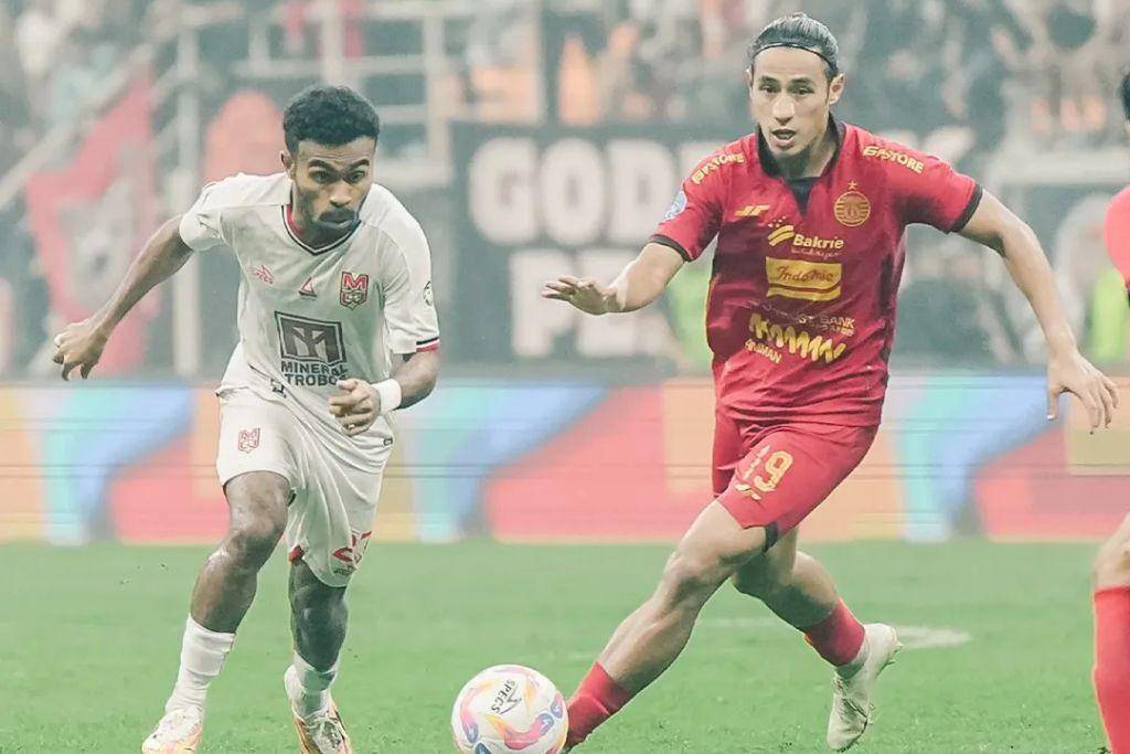 Salah satu momen pertandingan pekan ke-34 BRI Liga 1 2024/2025 antara Persija Jakarta versus Malut United yang berlangsung di Jakarta International Stadium Jakarta pada 23 Mei 2025. (Instagram.com/malutunitedfc)