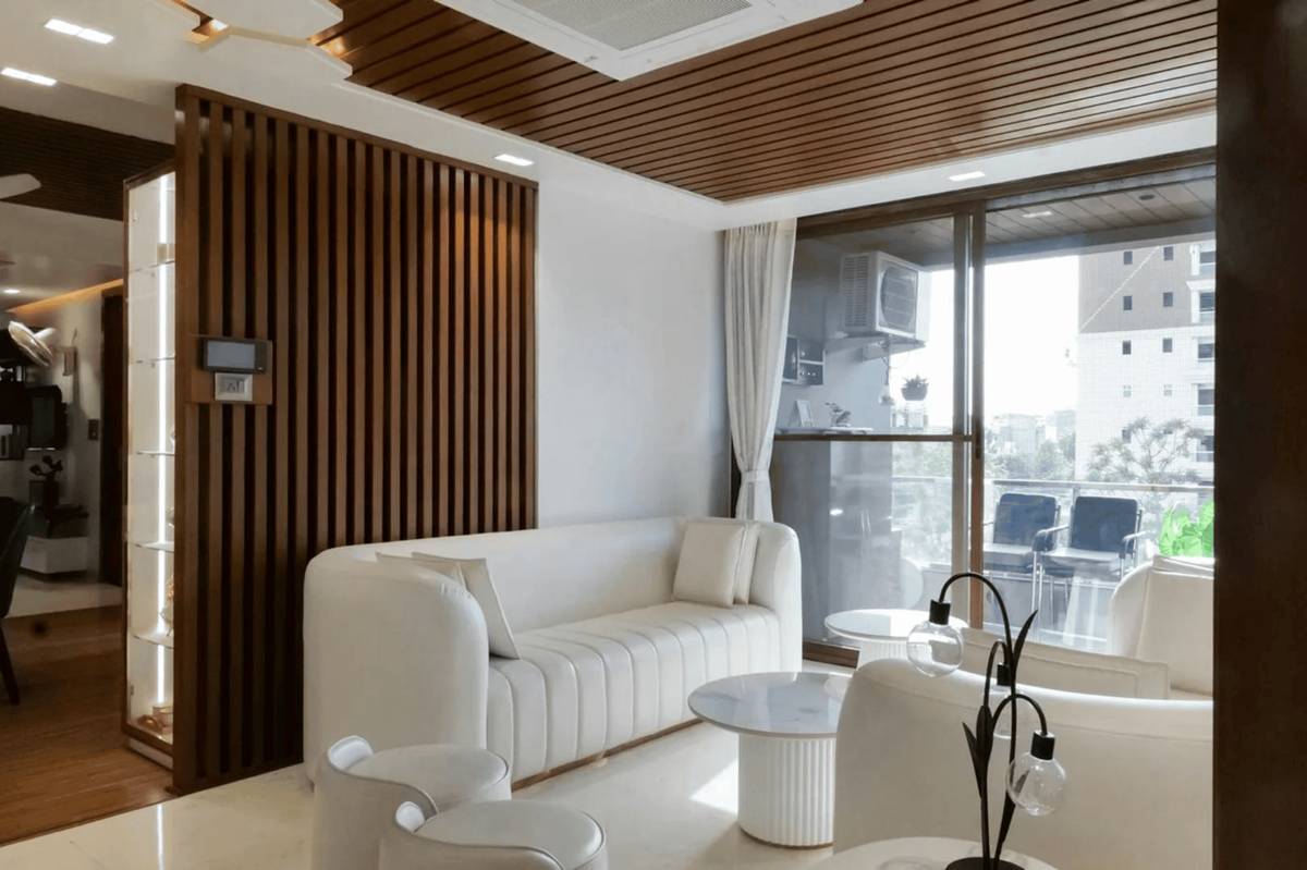 ilustrasi sofa di apartemen kecil 