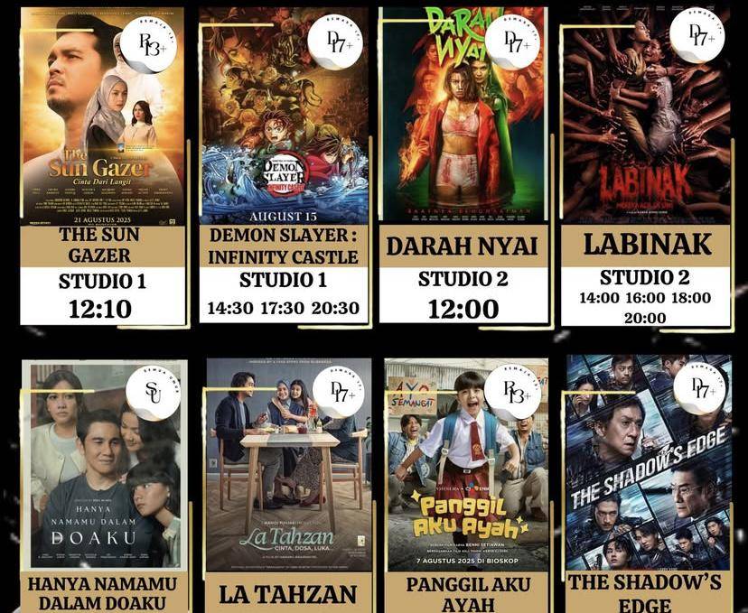 Pamflet jadwal film di Bes Cinema Kota Pangkalpinang