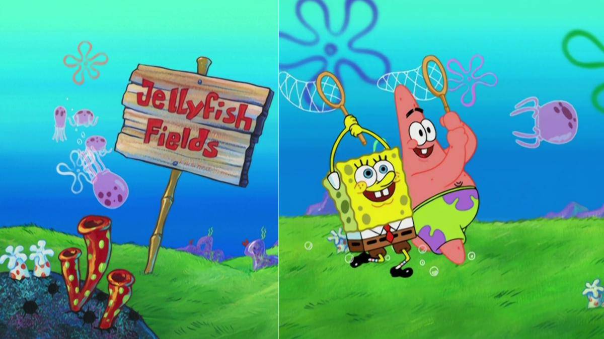potret Jellyfish Fields yang sering jadi tempat SpongeBob dan Patrick berburu ubur-ubur (dok. Nickelodeon/SpongeBob SquarePants)