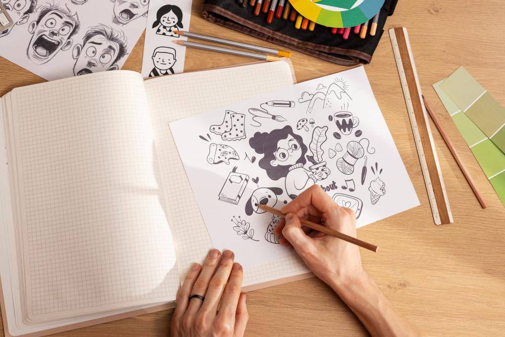 ilustrasi menggambar animasi 