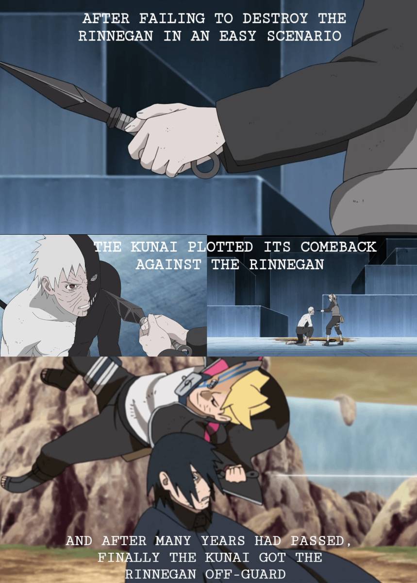 meme Naruto tentang kunai