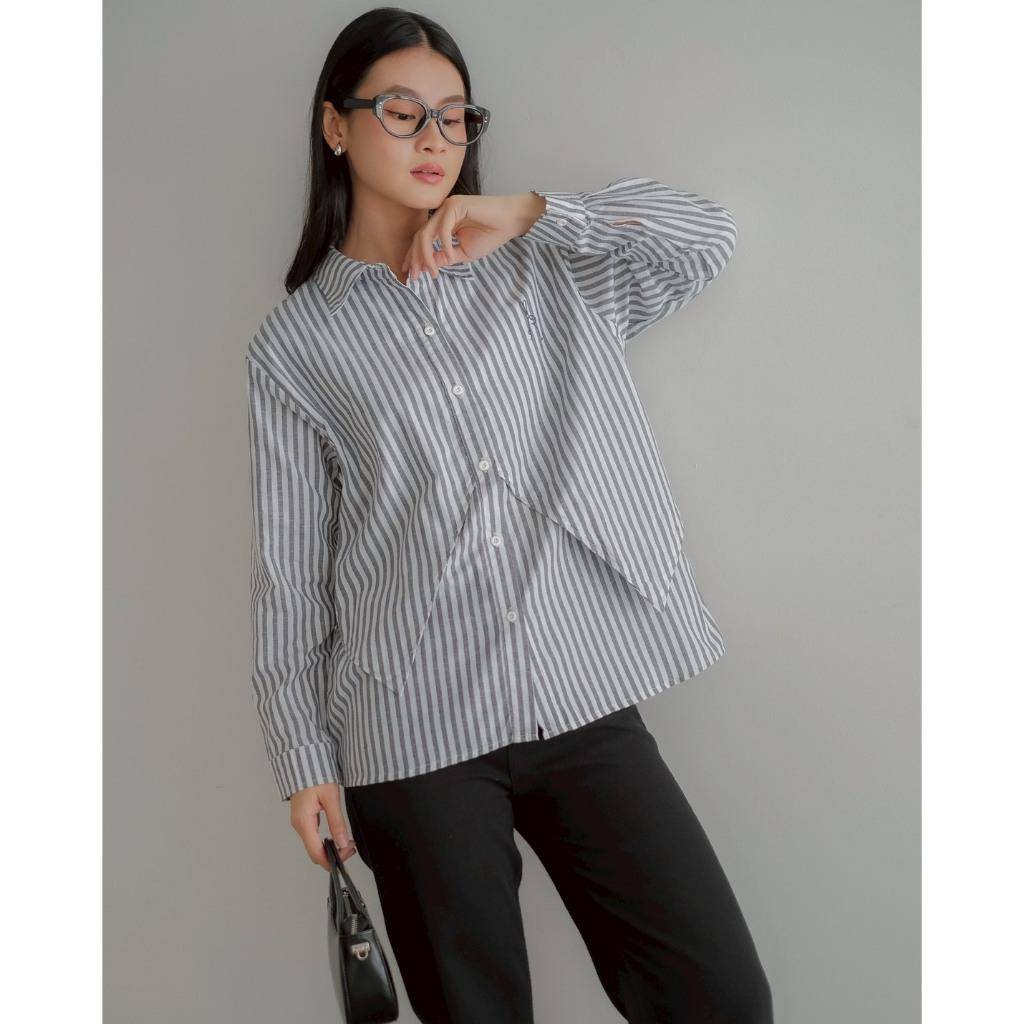 Myrubylicious DELOVA STRIPE SHIRT (shopee.co.id/Myrubylicious Official Shop)