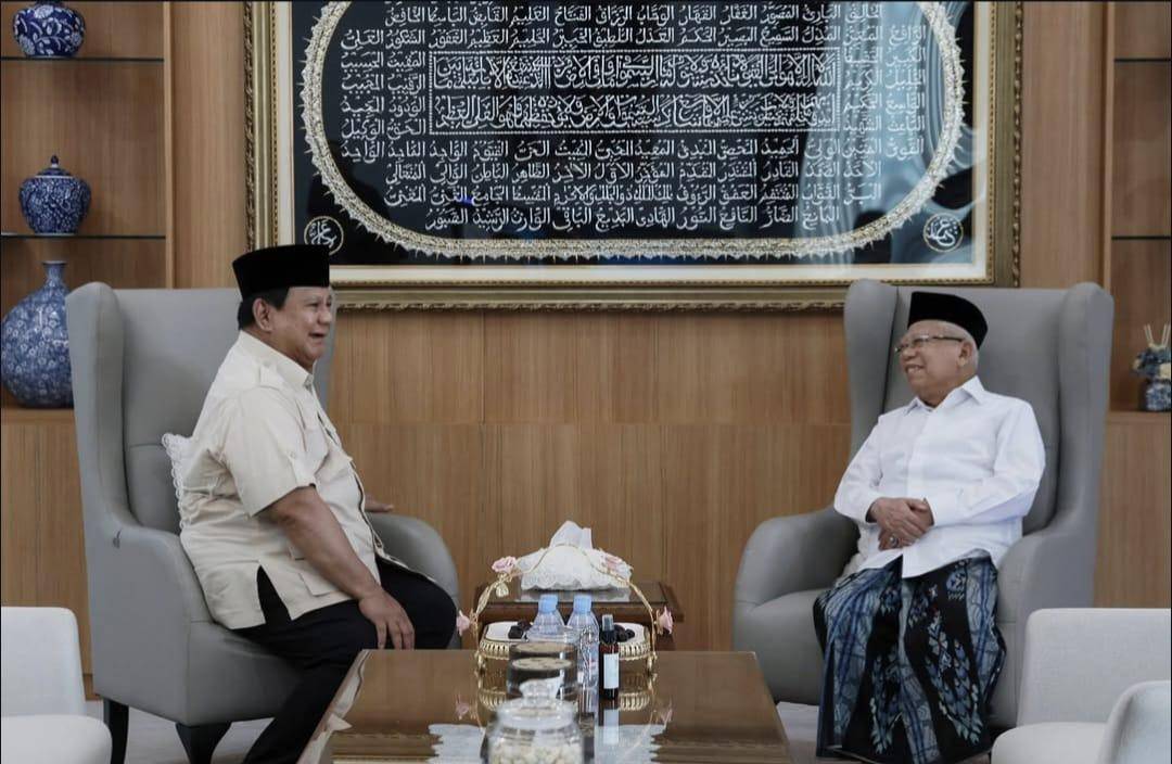 Presiden Prabowo Subianto menyambangi kediaman Ma'ruf Amin