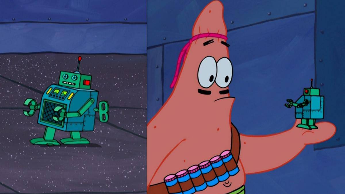 Toy Robot, mainan robot yang perlu diputar manual lewat kunci di belakangnya (dok. Nickelodeon/SpongeBob SquarePants)