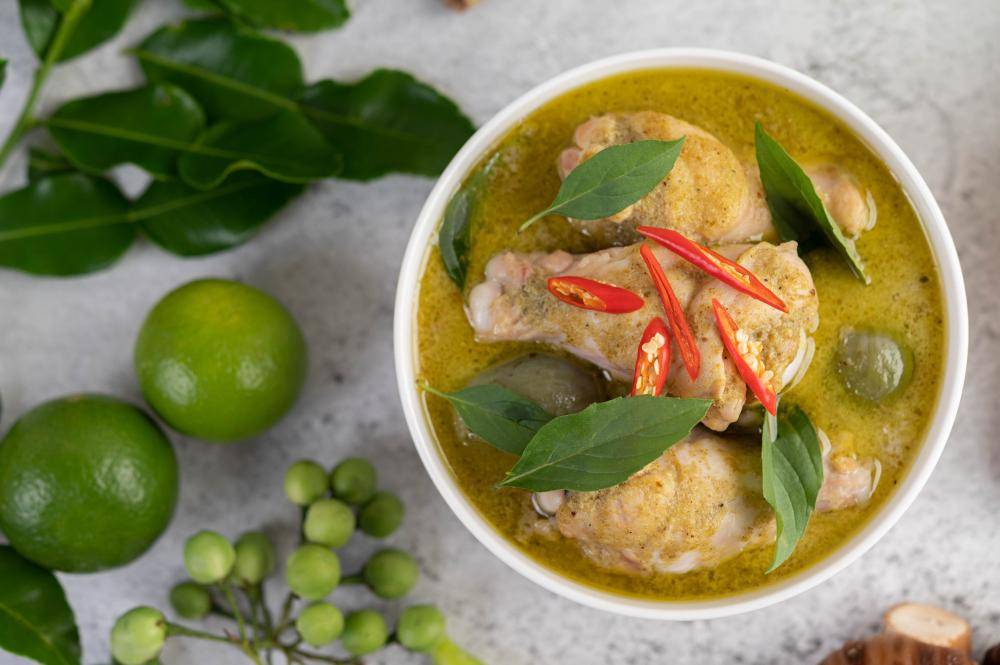 Ilustrasi ayam kuah pedas. Freepik/jcomp