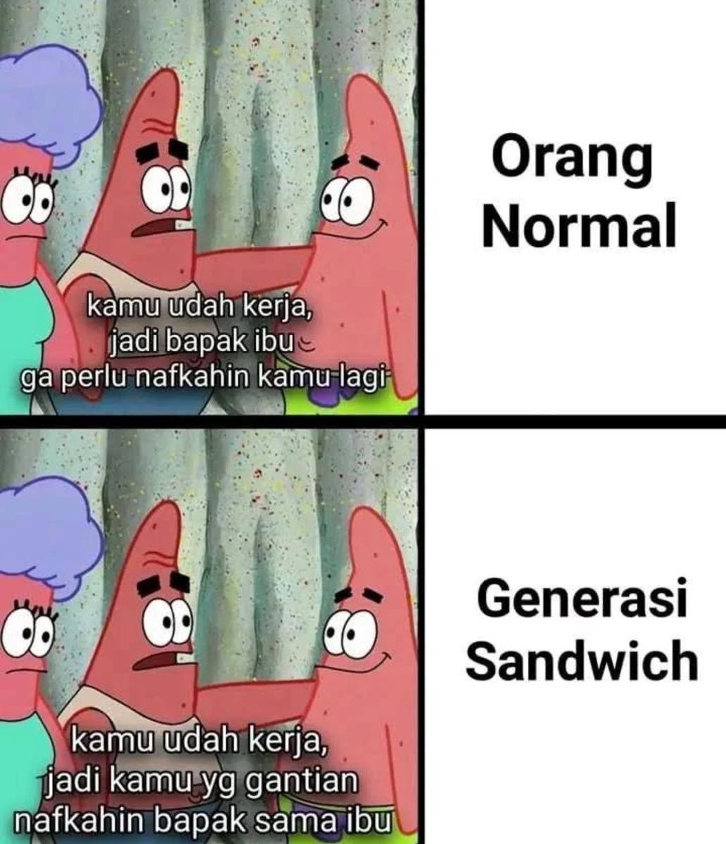 meme nasib generasi sandwich
