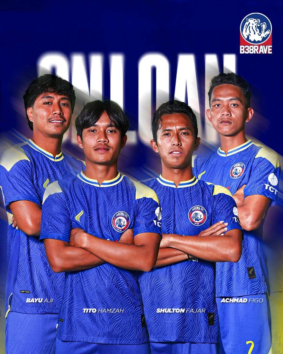 Empat pemain Arema FC yang dipinjamkan ke Deltras FC. (Dok. Media Officer Arema FC)