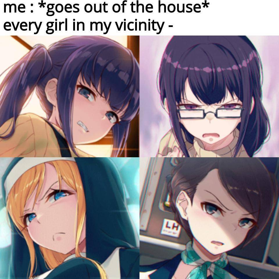 meme anime cewek marah-marah