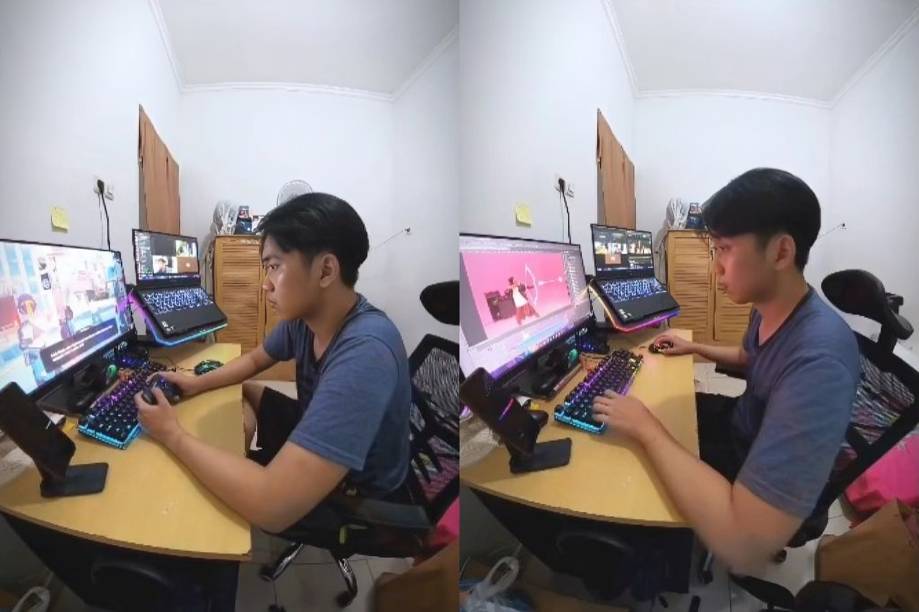Proses riset yang dilakukan oleh content creator asal Makassar, Miftahul Nur (@nunu.koe), untuk karyanya. (Dok. Pribadi)