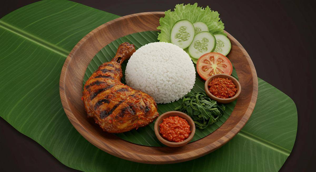 ilustrasi ayam bakar kecap dan nasi (vecteezy.com/Rahayu Setiawati)