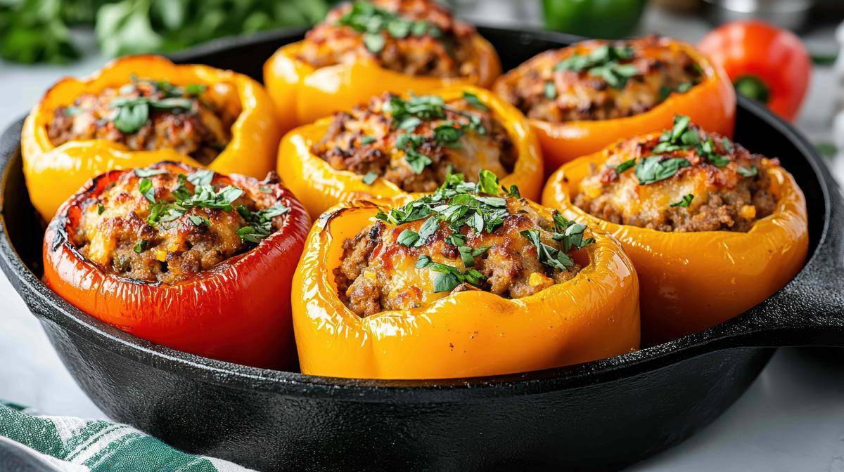 ilustrasi paprika isi daging