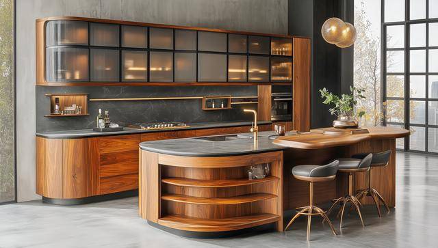 Ilustrasi kabinet dapur kayu modern (vecteezy.com/Yulia Gapeenko)