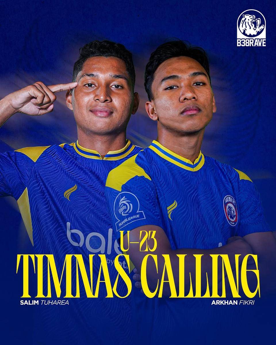 Arkhan Fikri dan Salim Tuharea dipanggil Timnas Indonesia U-23 untuk Kualifikasi Piala Asia U-23. (Dok. Media Officer Arema FC)