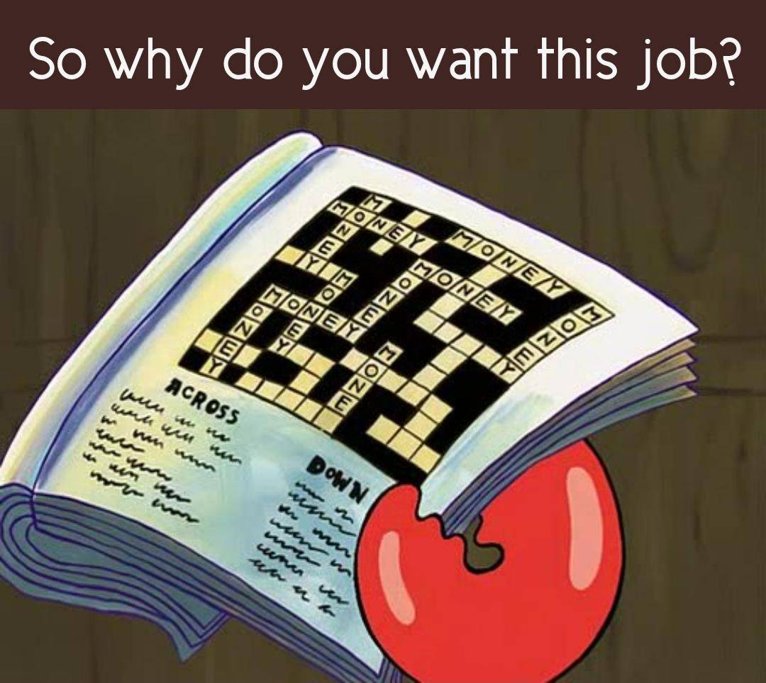 meme SpongeBob tentang melamar kerja